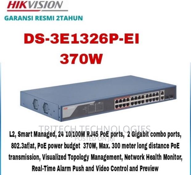Hikvision 24 Port Managed Fast Ethernet Poe Switch + 1 SFP · Photo 2