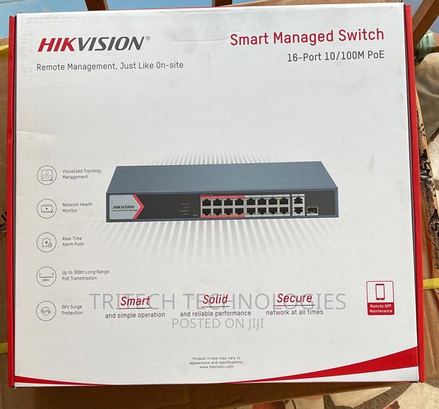 Hikvision 16port Fast Ethernet Managed Poe Switch +Sfp · Photo 1