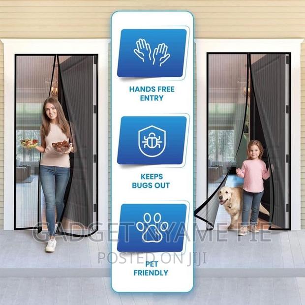 One-and-Half Door Magic Mesh Screen Nets With Magnets-Black · Photo 3