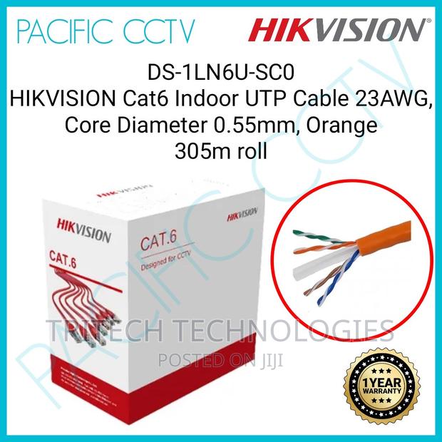 Hikvision Ds-1ln6u-Sco Cat6 Cable 305M Pure Copper (Orange) · Photo 2