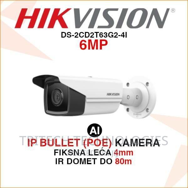 Hikvision 6 Mp Acusense Bullet Ip Camera Ds-2cd2t63g2-21/41 · Photo 2