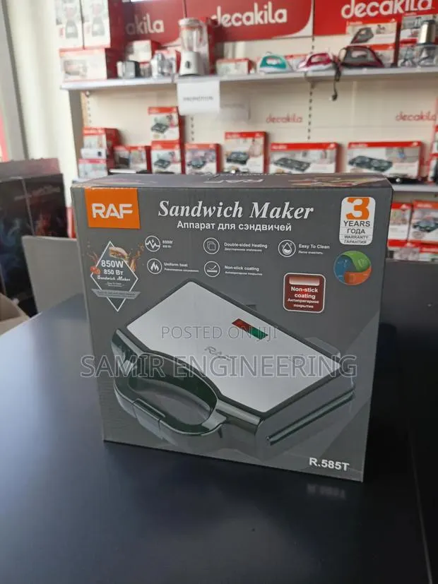 Raf Sandwich Maker, 1400w, 4 Slice With Fixed Plate, · Photo 1