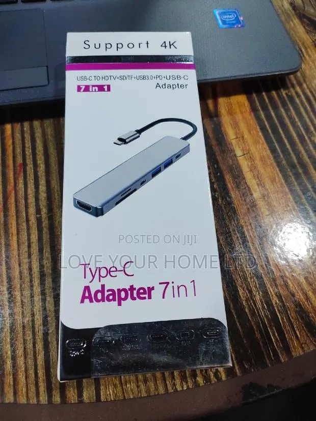 7-in-1 Type-C Hub Adapter — HDMI + USB 3.0 + SD/TF + PD Charging · Photo 1