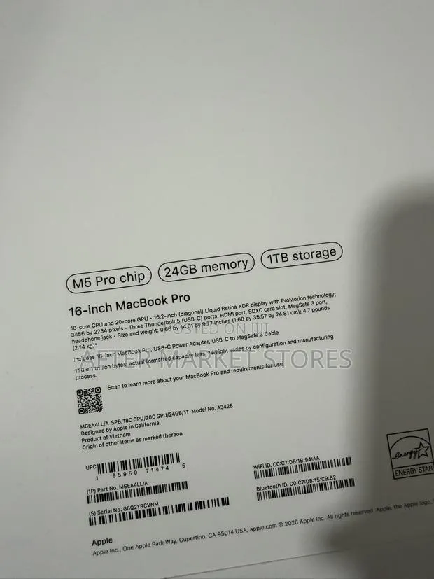 New Laptop Apple MacBook Pro 2026 M5 Pro 24GB Apple M5 Pro SSD 1T · Photo 1