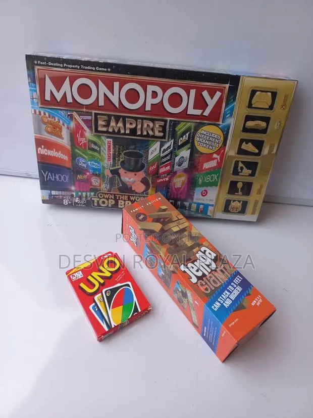 Monopoly Empire + Uno Original + Jenga · Photo 1