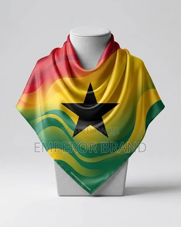 Ghana World Cup Fan Scarf | Black Star Silk Flag Scarf · Photo 1