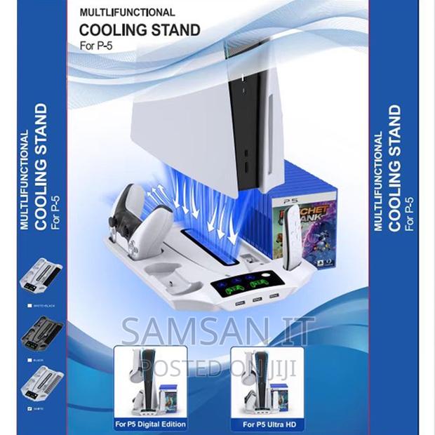 Universal Ps5 Cooling Stand With Charging Dock and Cd Stora · Photo 1