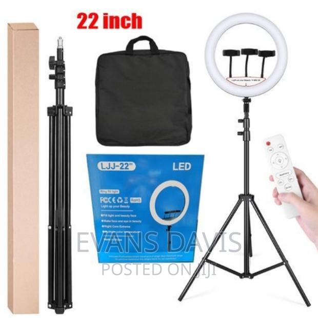 22" Durable Ring Light With Adjustable Stand and Remote · Photo 1