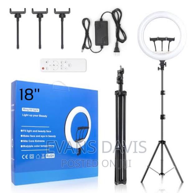 18 Inches Ring Light With Remote and Adjustable Stand · Photo 1