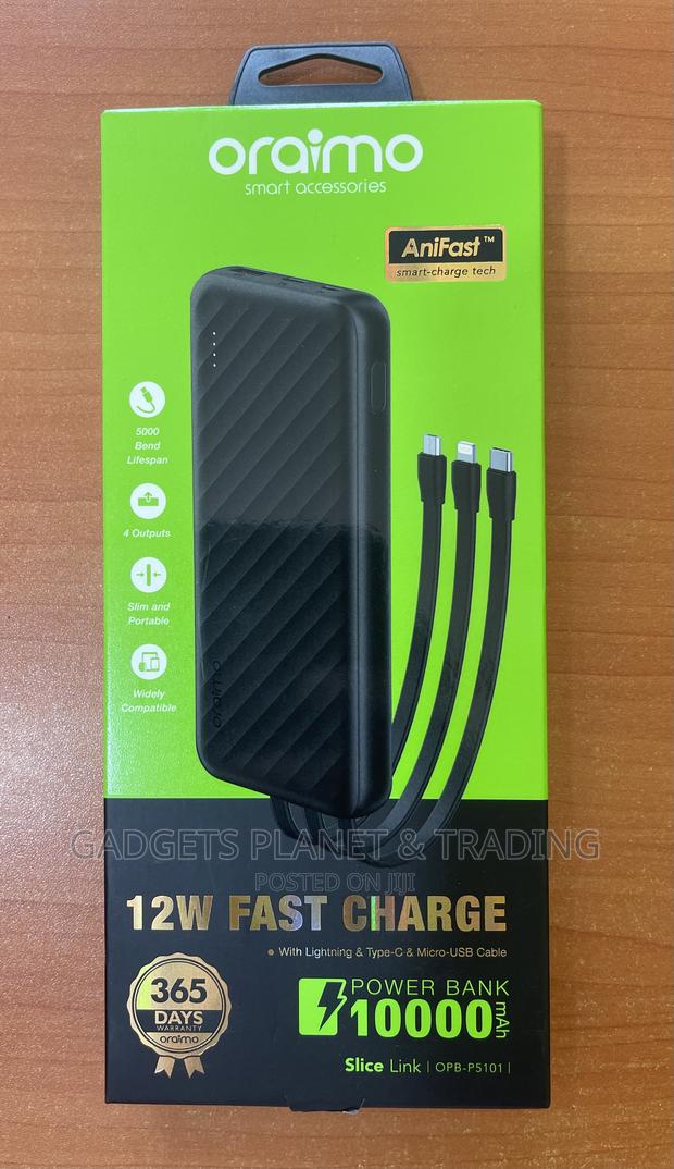 Oraimo Slice Link 10000mah 12W Fast Charge 3 in 1 Power Bank · Photo 5