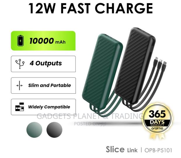 Oraimo Slice Link 10000mah 12W Fast Charge 3 in 1 Power Bank · Photo 1