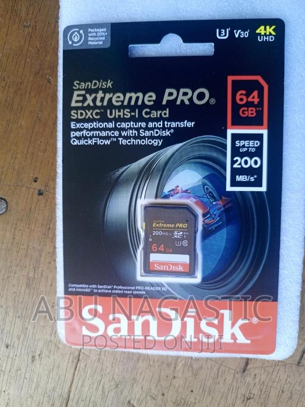 Sandisk Extreme Pro Camera SD Card 64GB · Photo 1