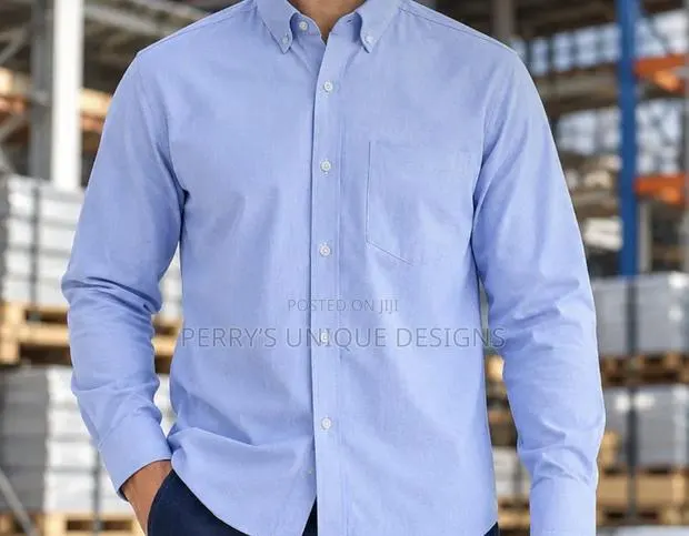 Premium Men's Light Blue Oxford Button-Down Shirt – Smart · Photo 1
