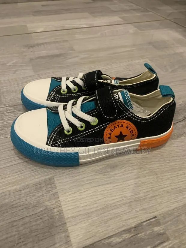 Kids Babaya Kids Multi-Color Sneakers – Bold Blue Orange · Photo 1