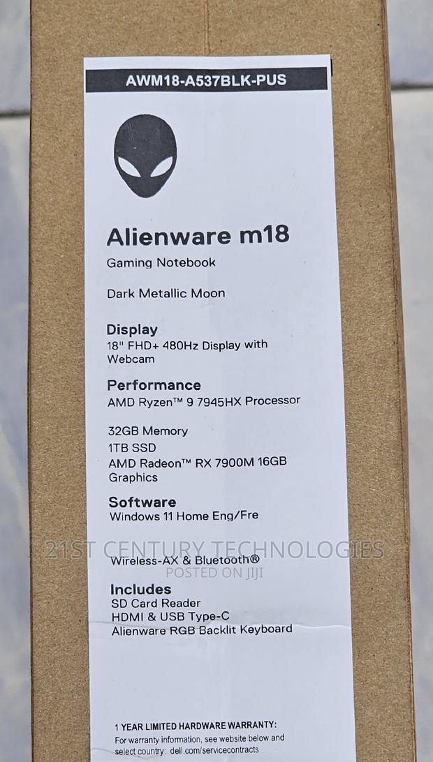 New Laptop Dell Alienware M18X 32GB AMD Ryzen 9 SSD 1T · Photo 2