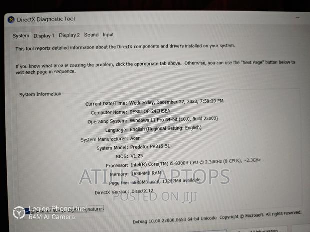 Laptop Acer Predator Helios 300 16GB Intel Core I5 SSHD+SSD 1.5T · Photo 5