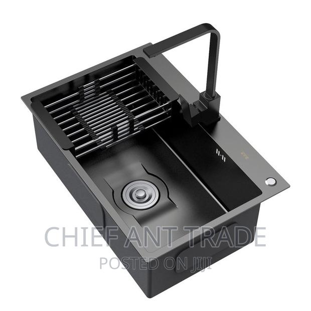 Complete Black Kitchen Sink Set With Faucet Tap