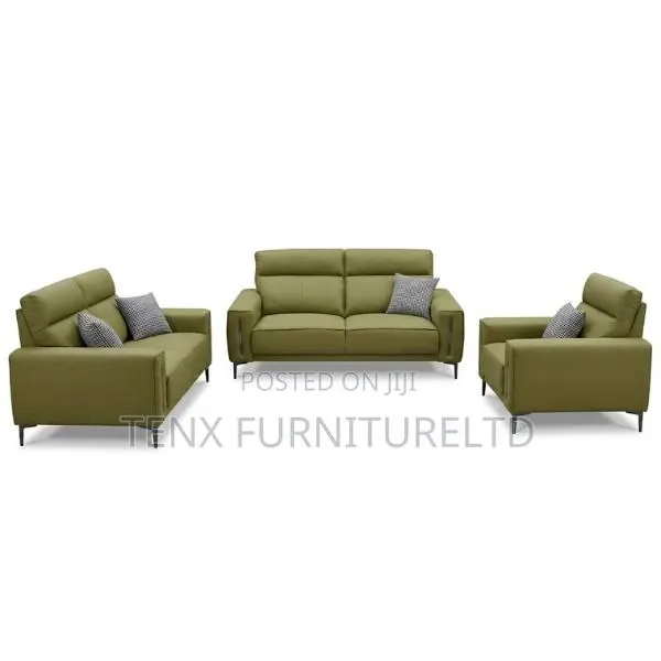 Sofa Set Genuine Leather Green Forest · Photo 1