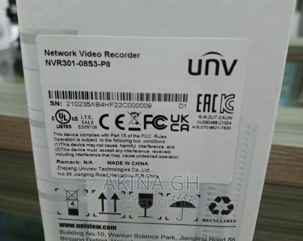Uniview 8ch Network Video Recorder Nvr301-s3-p8 Series · Photo 1