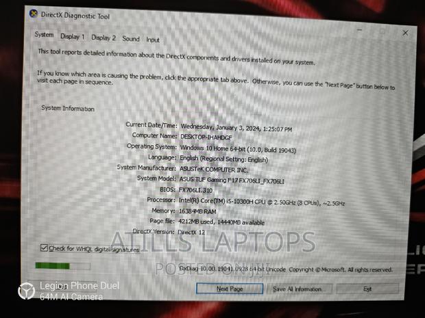 Laptop Asus TUF Gaming A15 16GB Intel Core I5 SSHD+SSD 1.5T · Photo 7