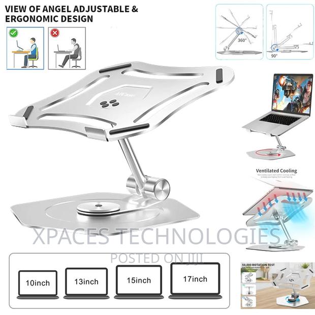 Adjustable Laptop Stand With 360 Rotating Base Metal · Photo 5