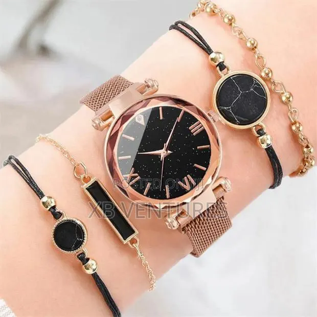Magnetic Steel Band Quartz Watch Set · Photo 1