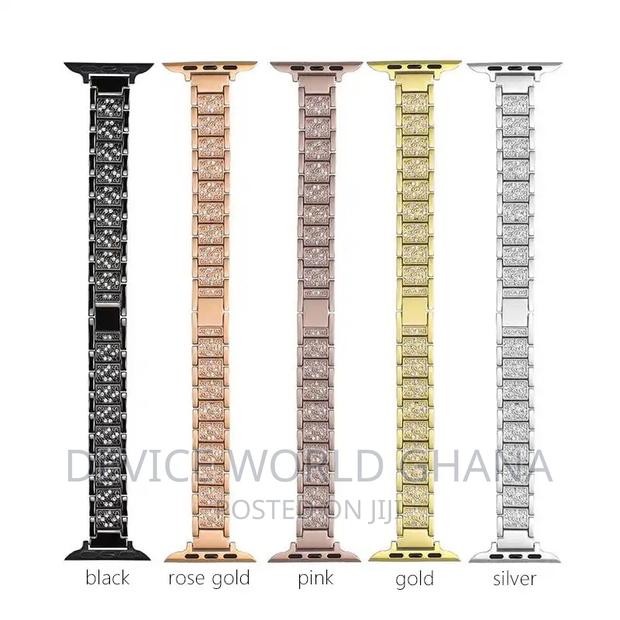 Diamond Crested Stainless Steel Strap Apple Watch Series1-9 · Photo 1