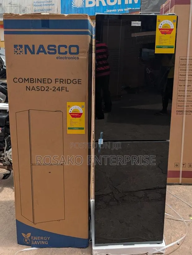 Nasco Combined Fridge Nasd2-24fl Black Mirror *196l* · Photo 1