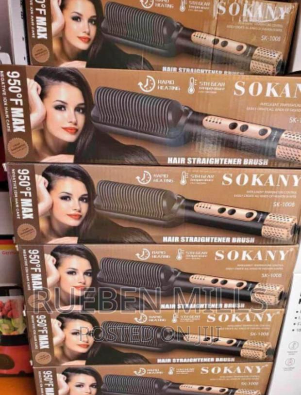9500F Max Heating Sokany Hot Comb Hair Straightener Brush · Photo 1