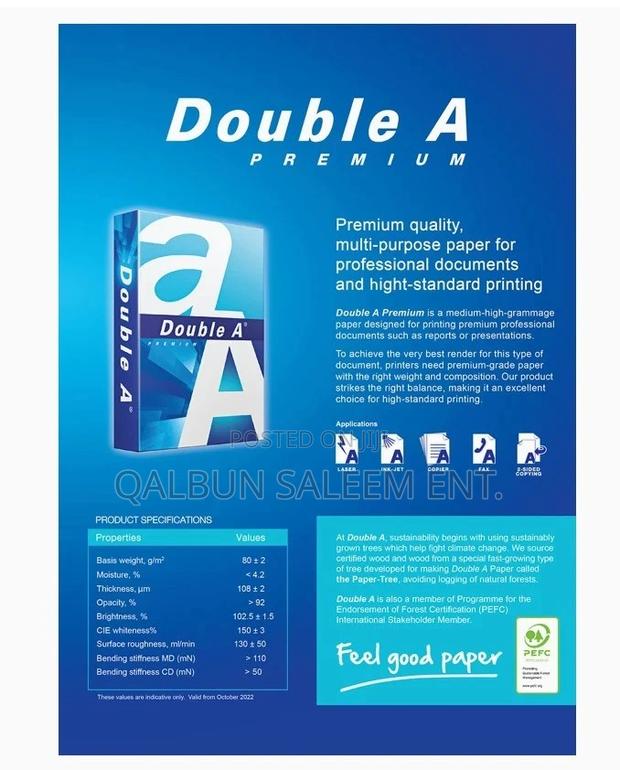 Double-a Printing Paper A4 500 Sheets 80gsm 8.3" X 11.7" · Photo 4