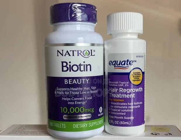 Hair Regrowth Pack for Women (Natrol Biotin + Equate Minox) · Photo 1