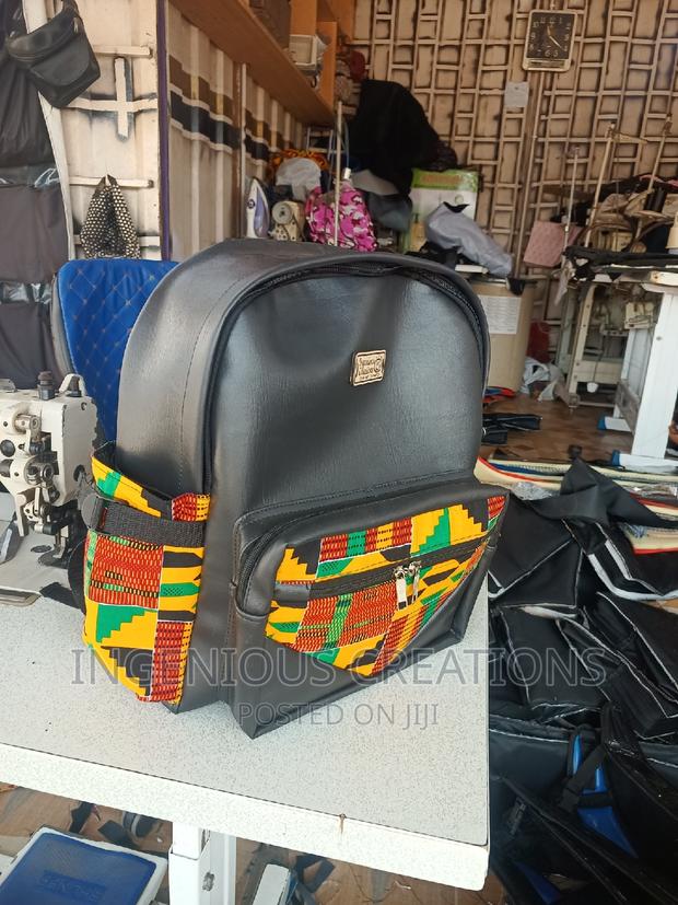 Quality African Print /Leather Backpack · Photo 5
