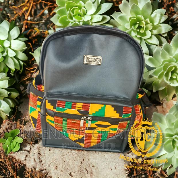 Quality African Print /Leather Backpack · Photo 4