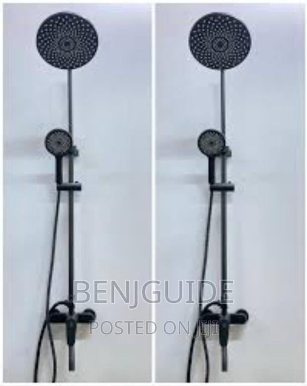 Black Round Shaped Waterfall Shower Set