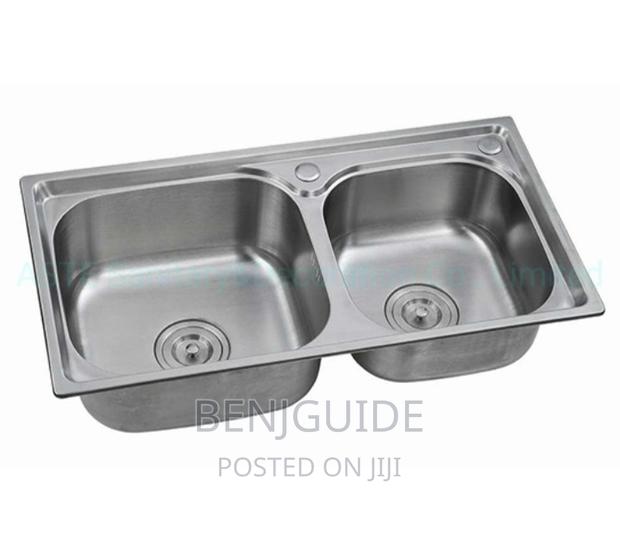 Double Bowl Cabinet Kitchen Stainless Steel/ Armless · Photo 2