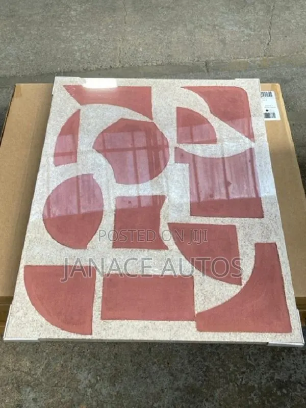 Abstract Printed Canvas in Brown With Hand Touch - Size 80 X 100 · Photo 1