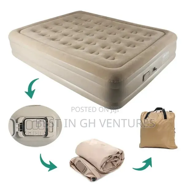 Double Rechargeable Pump Raised Airbed Mattress+ Bag · Photo 1