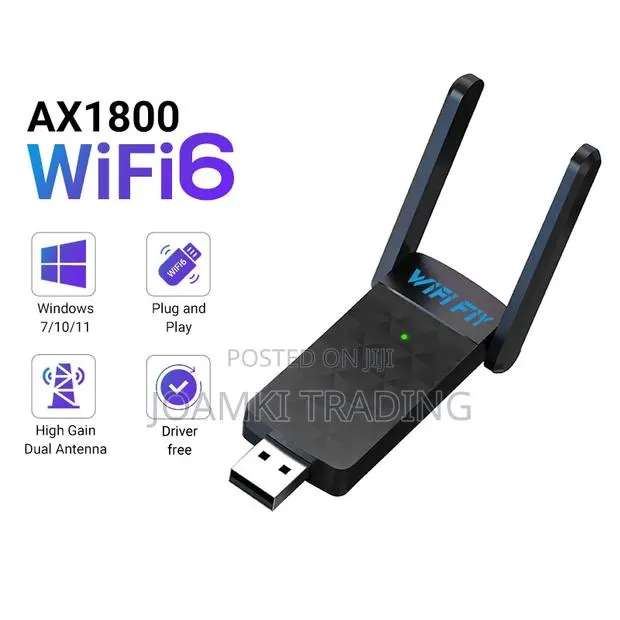 USB Wifi Adapter Wifi 6, 2.4Ghz-5.8Ghz, Wireless Network Card 1800mps · Photo 1