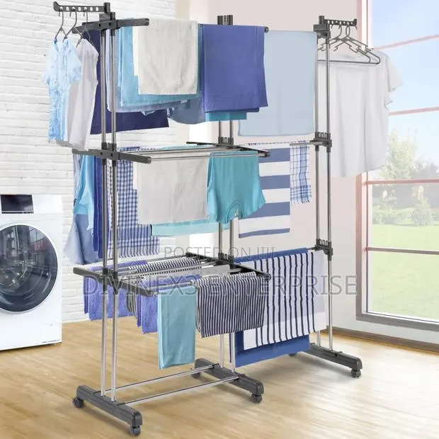 3-Tier Extendable Clothes Drying Rack · Photo 1