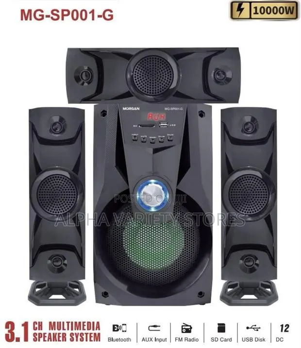 Morgan 3.1 CH Multimedia Speaker System (MG-SP001-G) - 10000W · Photo 1