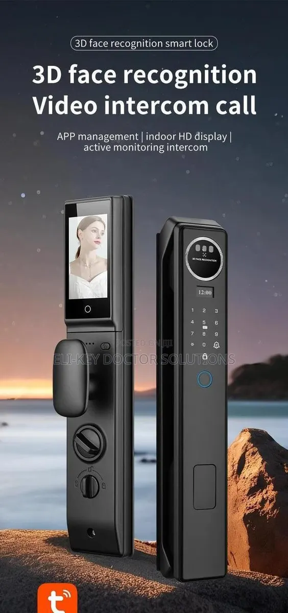 3d Facial Recognition Smart Door Lock With Active Video Calling - Tuya · Photo 1