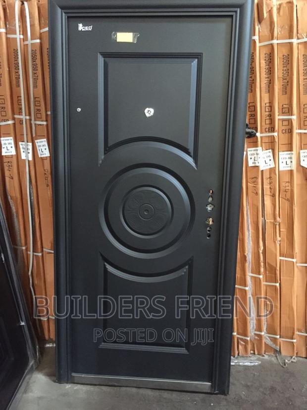 Black Standard Single Security Door+Handle+Locks Set in Box · Photo 1