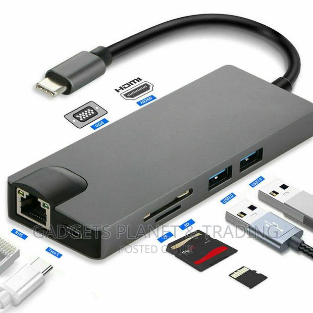 8 in 1 Type C Usb Hub - LAN, Type C, SD Card, USB 3.0, HDMI · Photo 1