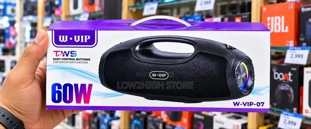 W-Vip-07 60W Deep Bass Bluetooth Boombox Speaker - Low2High · Photo 1