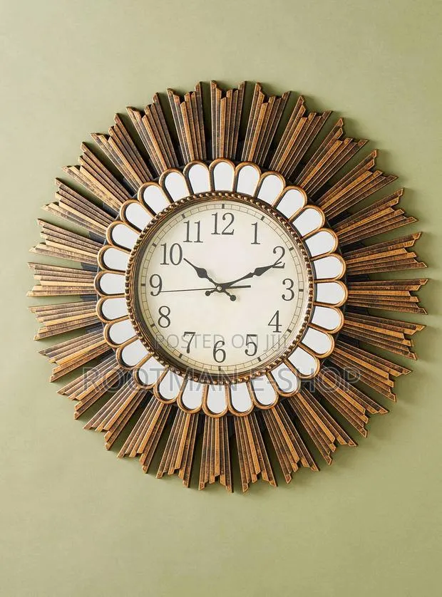 Textured Vintage Gold Wall Clock - 70 CMS · Photo 1