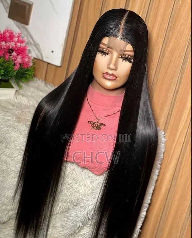 New Black Sleeky 30 Inches Long Sleek Wig With a Closure