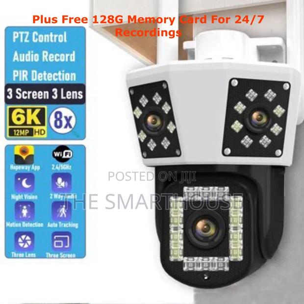 Smart Triple Lens CCTV Camera (Plus Free 128G Memory Card) · Photo 1