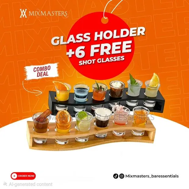 Short Glass Holder + 6pcs Glassware · Photo 1