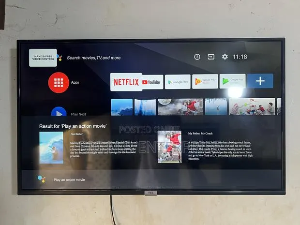 TCL 43 Inches ANDRIOD TV. UHD With Bluetooth, Netflix, Chrome Cast · Photo 1