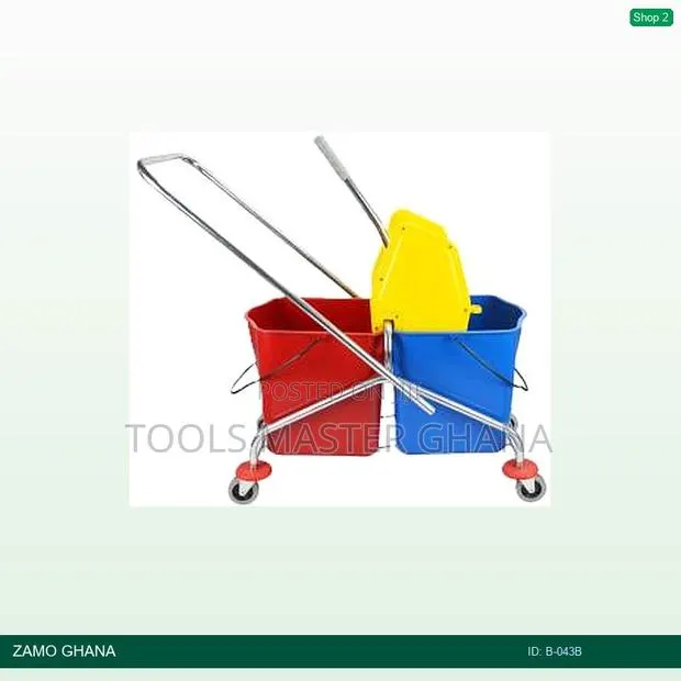 60l Double Mop Trolley Down Press Red-Blue - B-043b · Photo 1